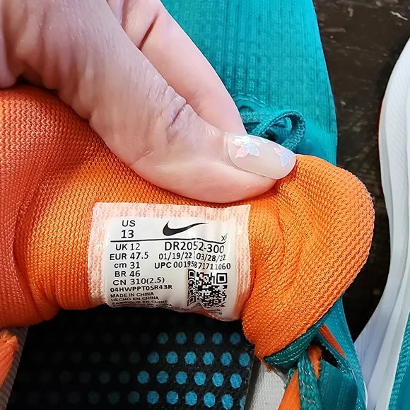 Miami Dolphins Nike Aqua Zoom Pegasus 39 Running Shoe - Picture 6 of 7